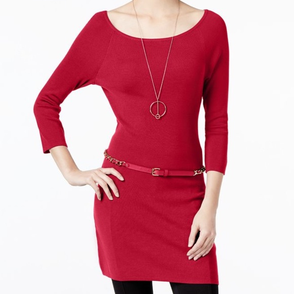 INC International Concepts Tops - INC Chain Belted Tunic Sweater